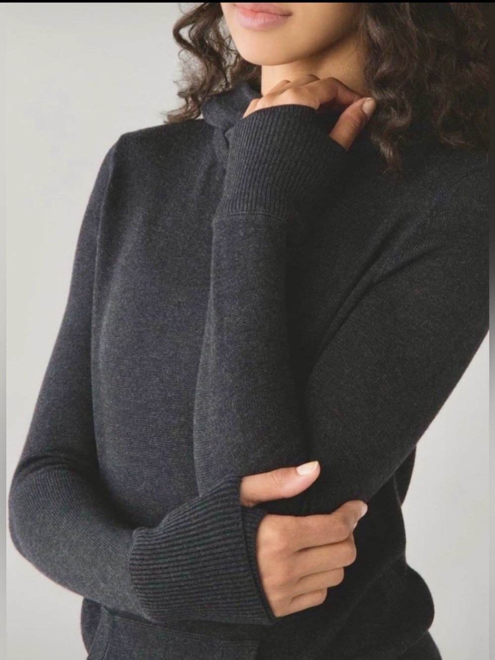 Lululemon Sweet Savasana Cashmere Blend Hoodie Sweater in Heathered Black